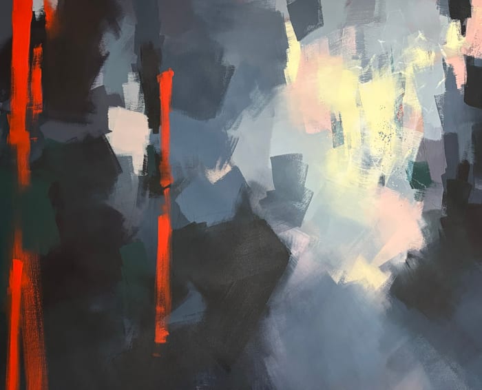 A Relentless Pursuit of Peace — Acrylic, charcoal pencil, and oil pastel on canvas · 30 × 37 × 2 in · 2024