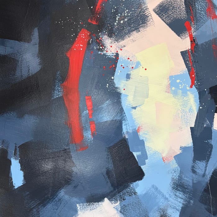 Broken Arrows - Study 2 — Acrylic and charcoal pencil on paper · 19 × 19 in · 2025