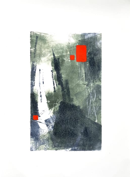 Disruption 2 — Mixed media monotype · 10 × 6 in · 2023