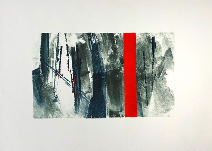 Disruption 3 — Mixed media monotype · 6 × 10 in · 2023