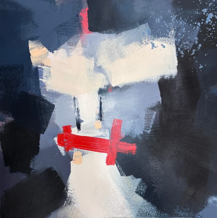 Foundations - Study 1 — Acrylic and graphite on paper · 19 × 19 in · 2026
