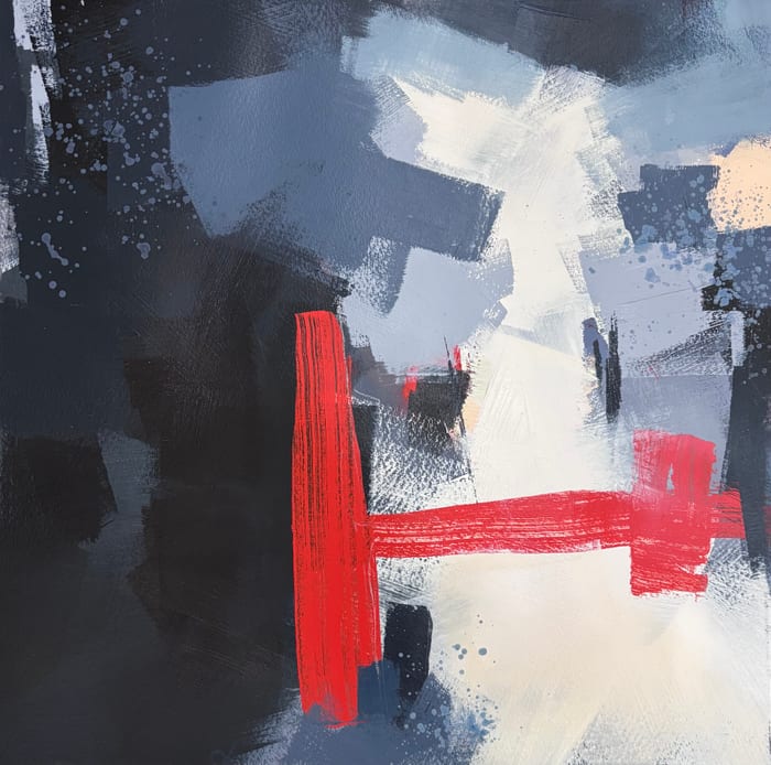 Foundations - Study 2 — Acrylic and graphite on paper · 19 × 19 in · 2026