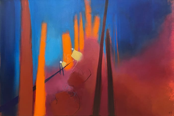 Grab Time With Both Hands And Pull — Acrylic On Canvas · 36 × 24 × 1.5 in · 2022