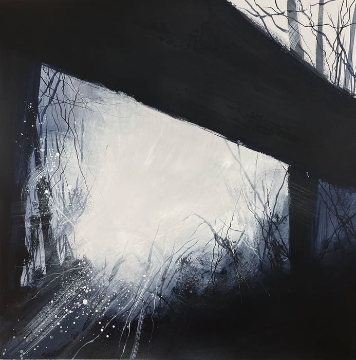 Halls of Mountains 2 — Mixed media on paper · 18 × 18 in · 2021
