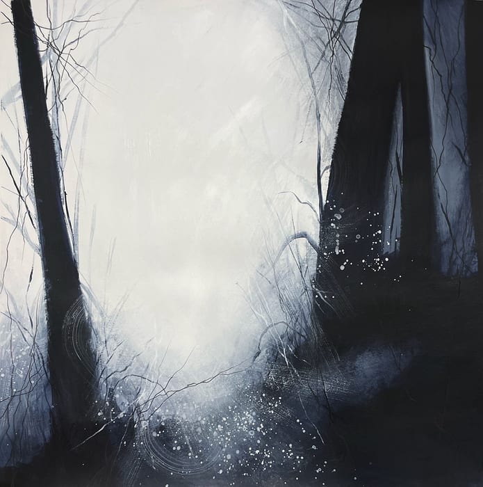 Halls of Mountains 5 — Mixed media on paper · 18 × 18 in · 2021