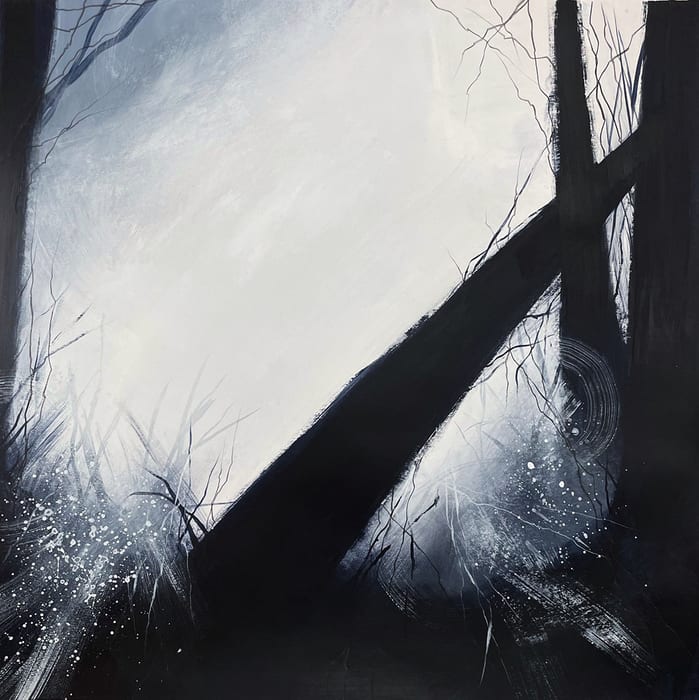 Halls of Mountains 8 — Mixed media on paper · 18 × 18 in · 2021
