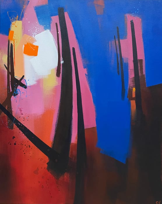 Soon We Emerged From The Cradle — Acrylic and pencil on canvas · 30 × 24 × 1.5 in · 2022