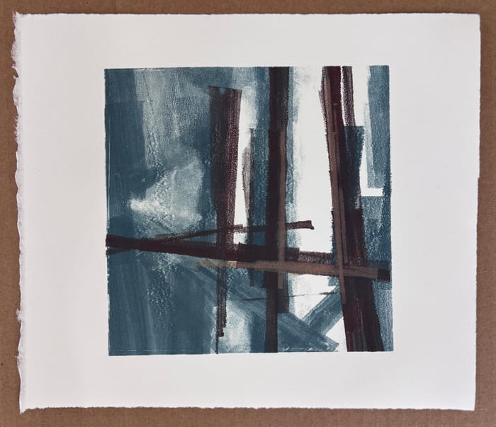 Structure / Time - Prelude 2 — Ink monotype · 10 × 11 in · 2026