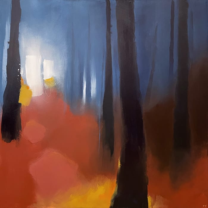 Take My Hand and Don’t Let Go — Acrylic and graphite on canvas · 36 × 36 × 0.688 in · 2022