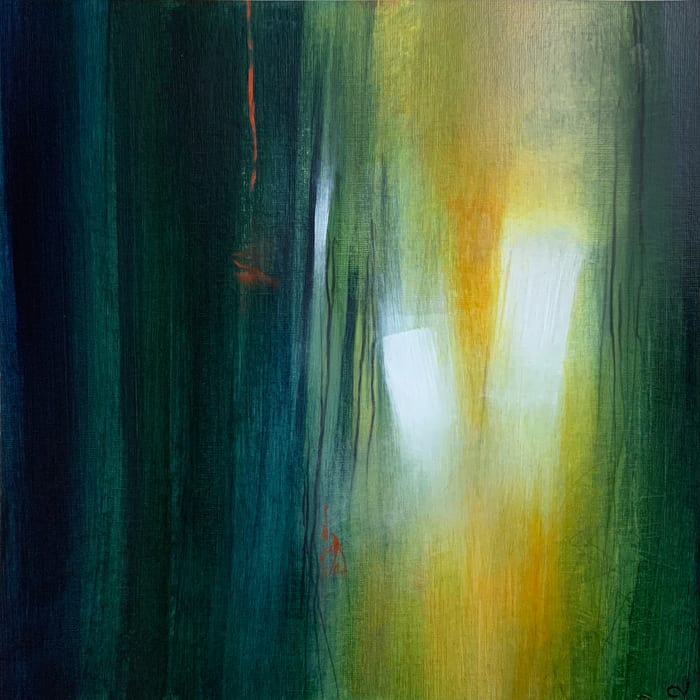 Take Only That Which You Cannot Hold — Acrylic and charcoal pencil on paper · 12 × 12 in · 2022