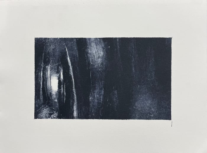 The Fox In The Den Of The Bear — Ink monotype · 6 × 10 in · 2023