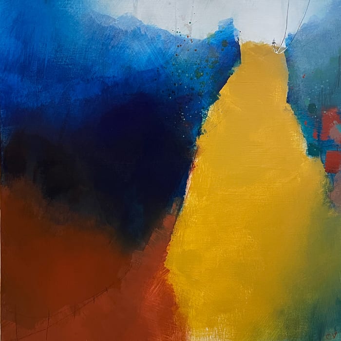Tiger Mountain 3 — Acrylic and graphite on cradled wood panel · 18 × 18 × 1.5 in · 2022