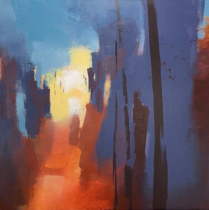 Time Is The Anchor And The Bird — Acrylic On Canvas · 20 × 20 × 1.5 in · 2023