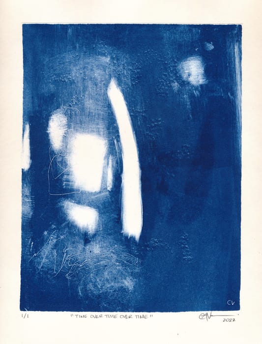 Time Over Time Over Time — Ink monotype · 12 × 9 in · 2022