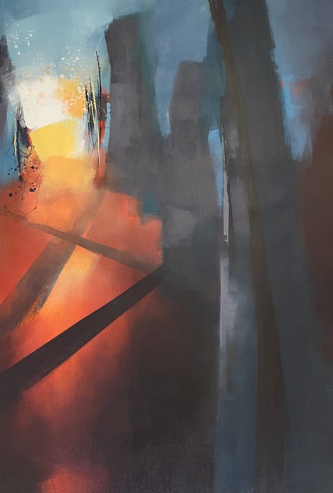 Truth Is The Silence and The Word — Acrylic and graphite on canvas · 36 × 24 × 1.5 in · 2023