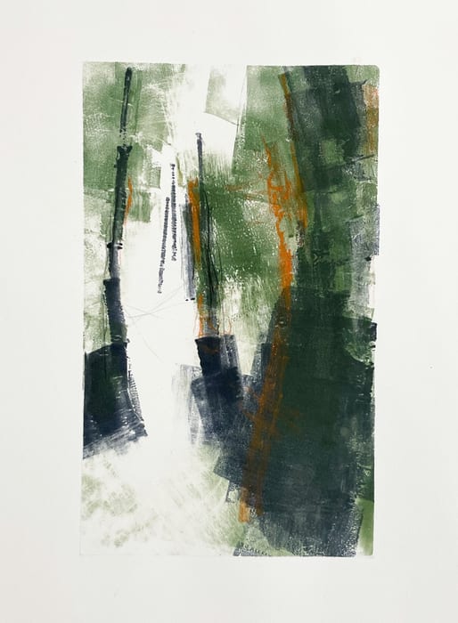 Untitled — Ink monotype · 10 × 6 in · 2023