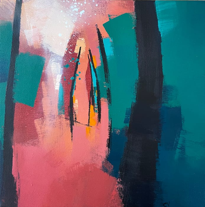We Are Awake But Still — Acrylic On Canvas · 12 × 12 × 1.5 in · 2022