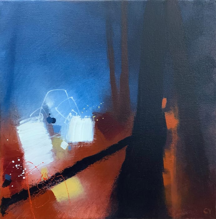 You Me and Our Reflection — Acrylic and graphite on canvas · 12 × 12 × 1.5 in · 2022