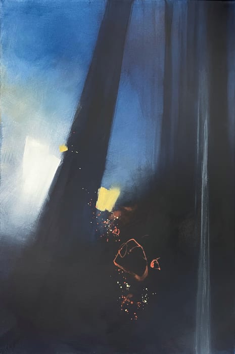 Yours Is The Lifeline That Anchors — Acrylic and graphite on canvas · 36 × 24 × 0.875 in · 2021
